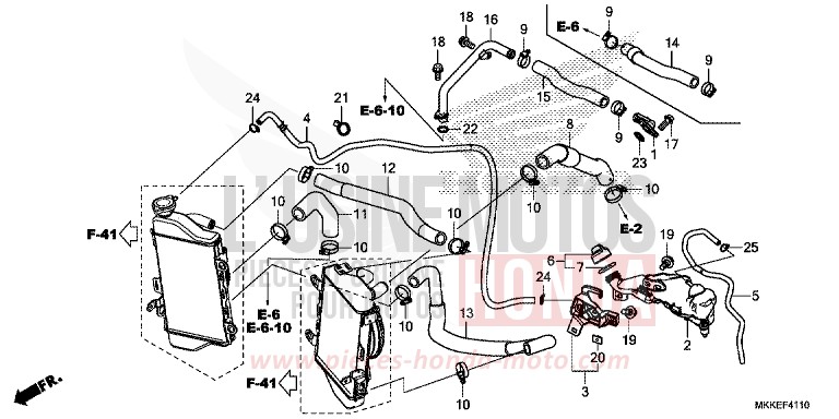 KUEHLERSCHLAUCH/WASSERROHR von Africa Twin MAT BALLISTIC BLACK METALLIC (NHA86) von 2019